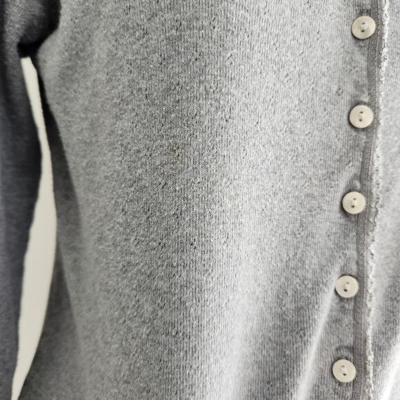 Vintage Y2K Crazy Horse Gray Button Front Knit Cardigan Top XS S - Picture 4 of 12